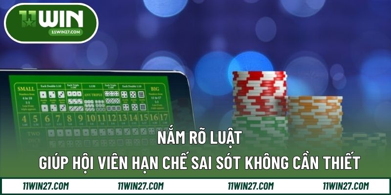 Nắm rõ luật giúp hội viên hạn chế sai sót không cần thiết